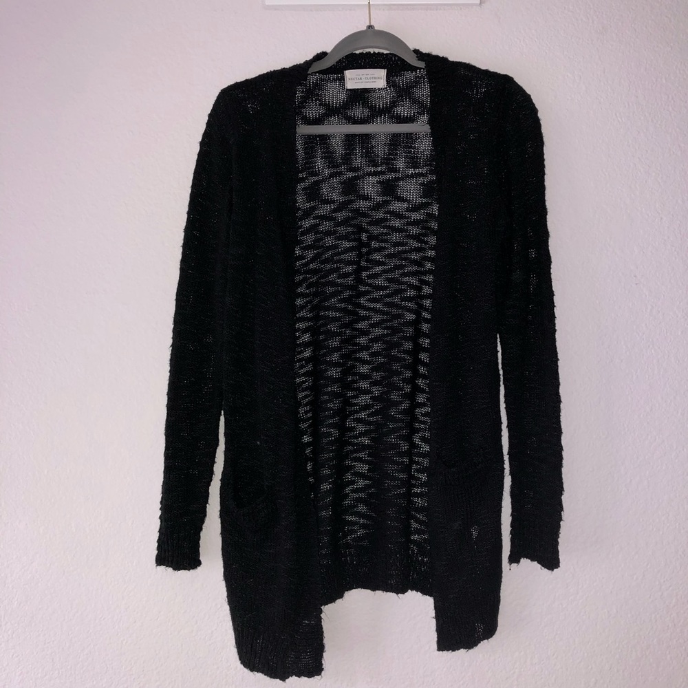 Comfy long black cardigan